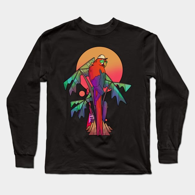 The red parrot Long Sleeve T-Shirt by Swadeillustrations